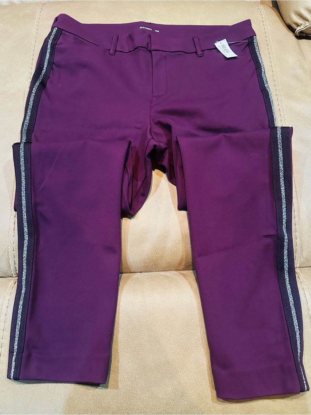 Women’s Purple Pixie Skinny Pants with Side Stripe